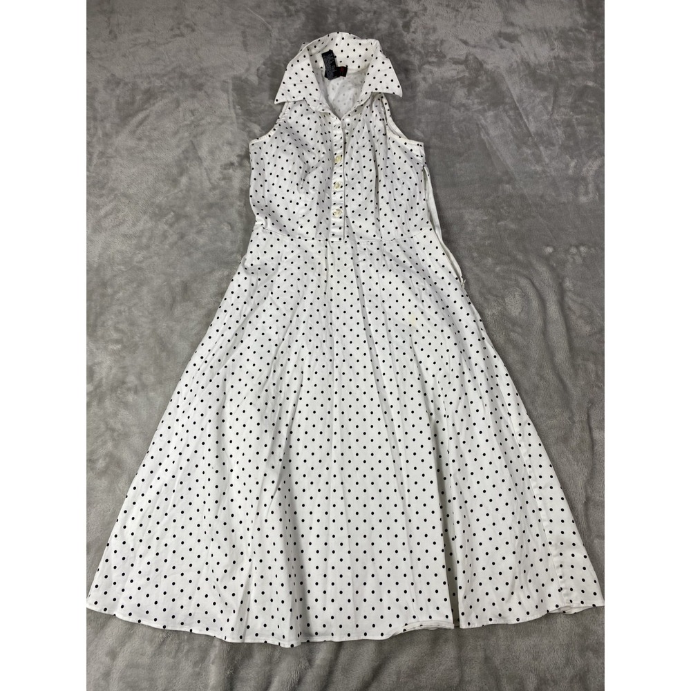 Vintage Scarlett Sleeveless Dress Women 8‎ Polka Dot Day Cocktail Party Casual